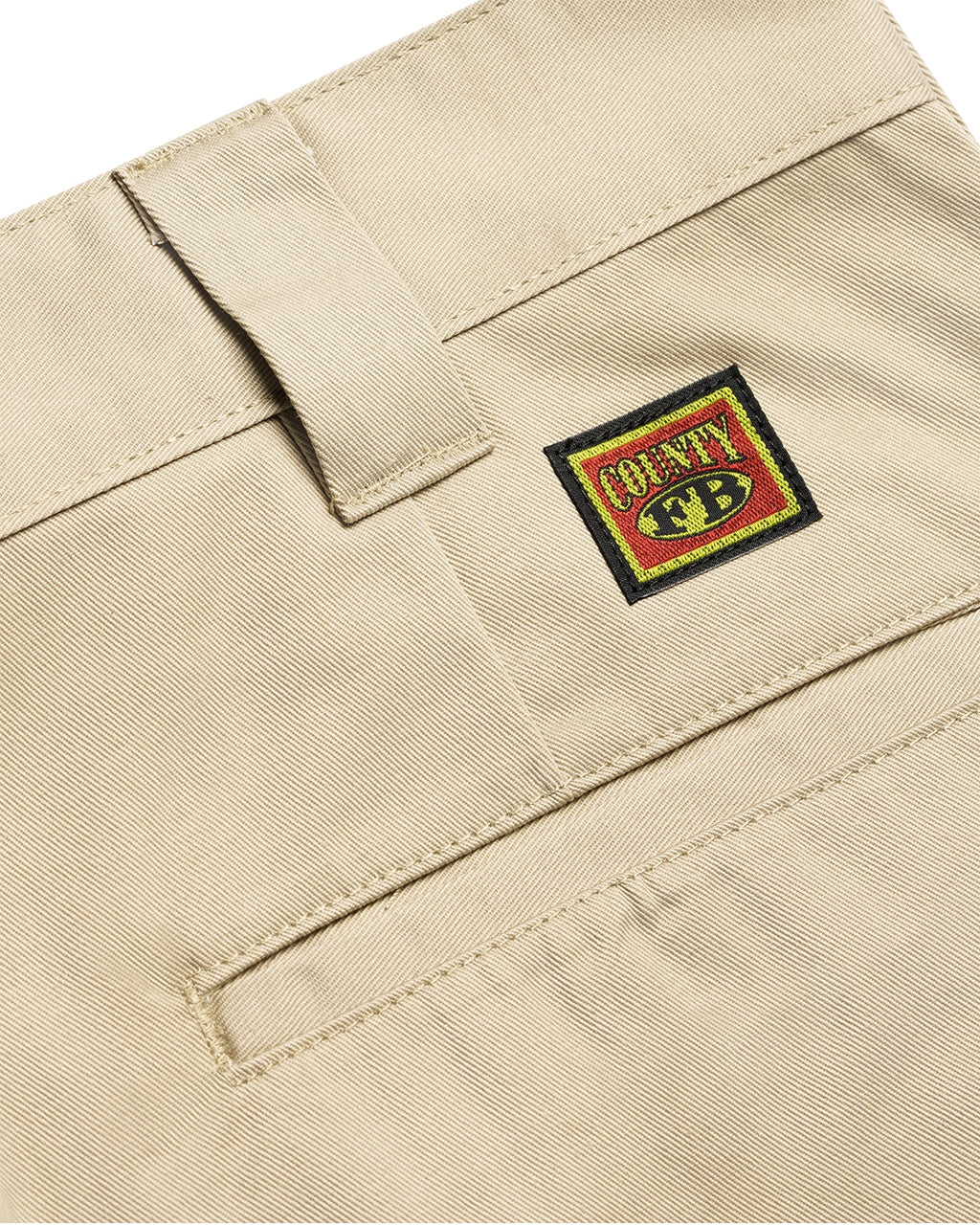 FB County beige kackies work pant label and pocket picture