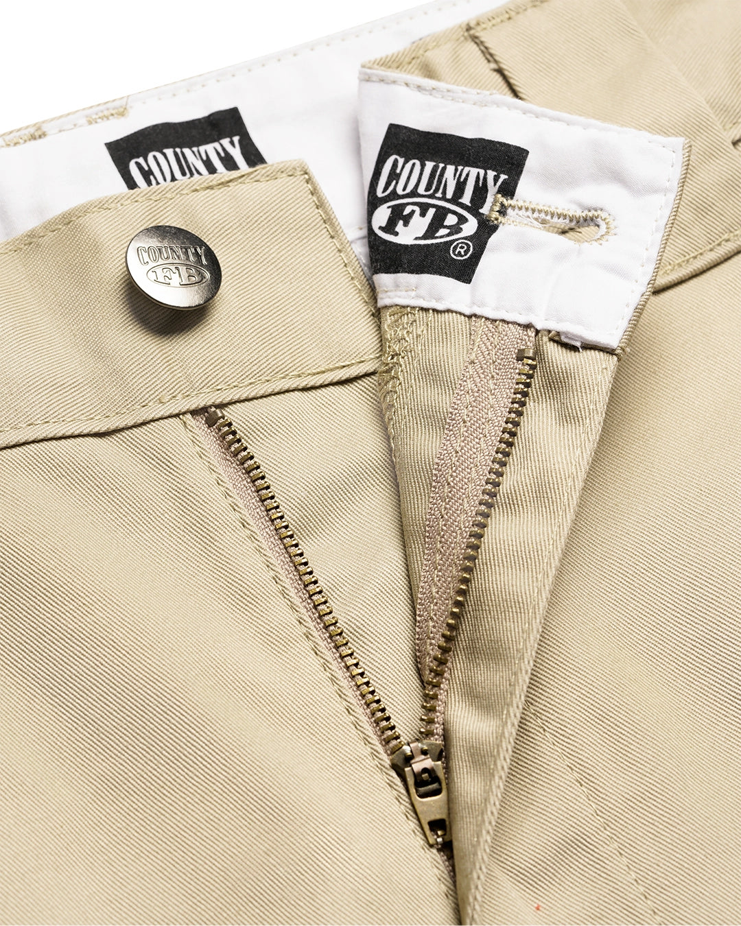 FB County beige kackies work pant zip and button picture