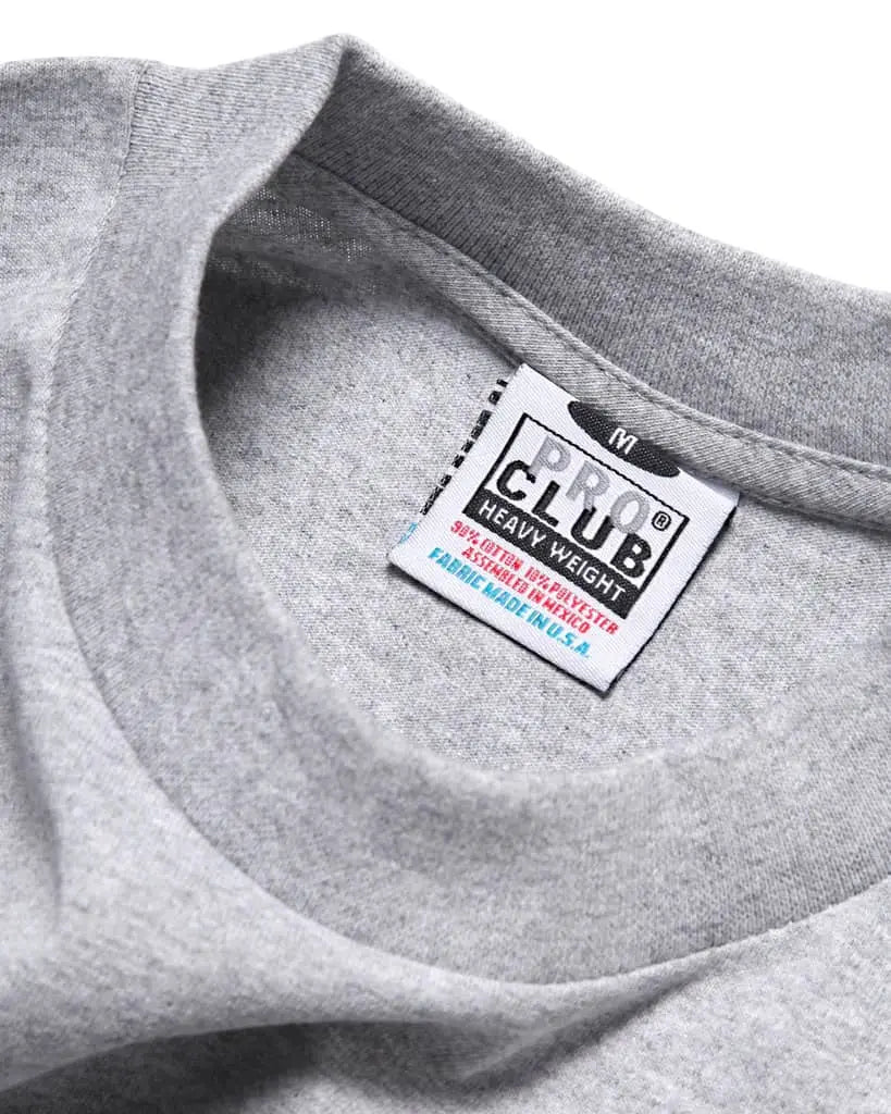 PRO CLUB HEAVYWEIGHT COTTON TSHIRT GREY fivepocket