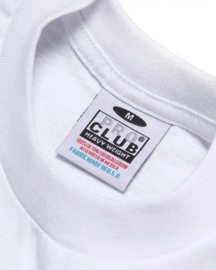 PRO CLUB Heavyweight Cotton Tshirt White FIVE POCKET