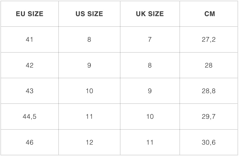 Trooper america size chart Image